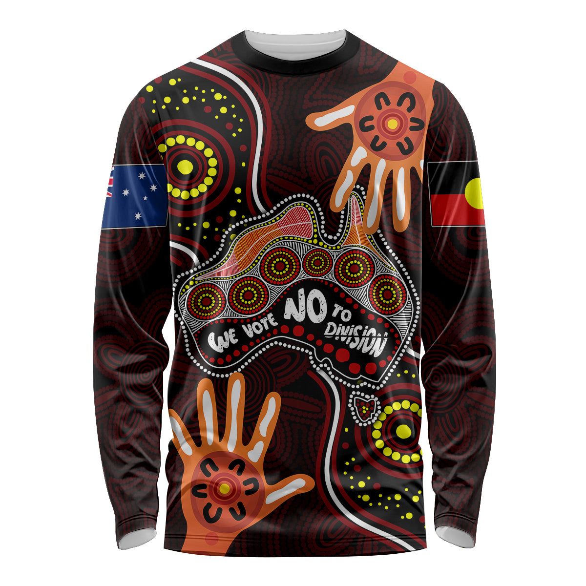 australia-indigenous-long-sleeve-shirt-we-vote-no-to-division-aboriginal-map