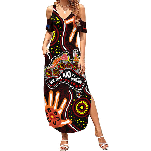 australia-indigenous-summer-maxi-dress-we-vote-no-to-division-aboriginal-map