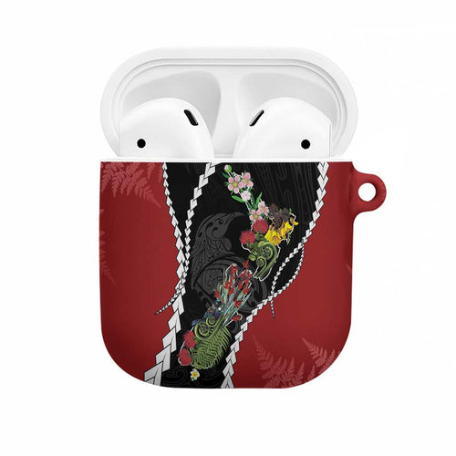 New Zealand Christmas AirPods Case Flora Map with Birds - Aussie Hoodie