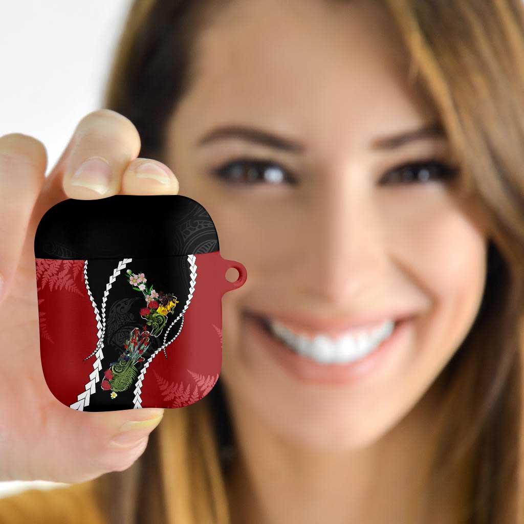 New Zealand Christmas AirPods Case Flora Map with Birds - Aussie Hoodie