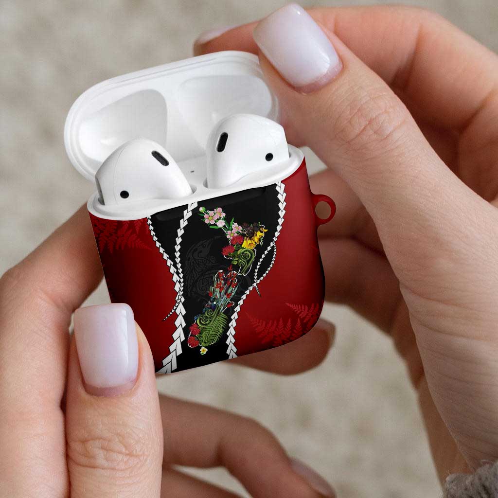 New Zealand Christmas AirPods Case Flora Map with Birds - Aussie Hoodie