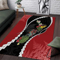 New Zealand Christmas Area Rug Flora Map with Birds - Aussie Hoodie