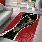 New Zealand Christmas Area Rug Flora Map with Birds - Aussie Hoodie