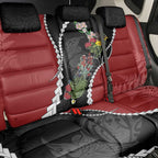 New Zealand Christmas Back Car Seat Cover Flora Map with Birds - Aussie Hoodie