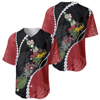New Zealand Christmas Baseball Jersey Flora Map with Birds - Aussie Hoodie