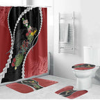 New Zealand Christmas Bathroom Set Flora Map with Birds - Aussie Hoodie