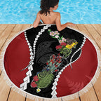 New Zealand Christmas Beach Blanket Flora Map with Birds - Aussie Hoodie