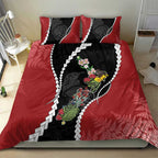 New Zealand Christmas Bedding Set Flora Map with Birds - Aussie Hoodie