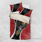 New Zealand Christmas Bedding Set Flora Map with Birds - Aussie Hoodie