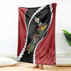 New Zealand Christmas Blanket Flora Map with Birds - Aussie Hoodie