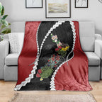 New Zealand Christmas Blanket Flora Map with Birds - Aussie Hoodie