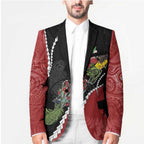 New Zealand Christmas Blazer Flora Map with Birds - Aussie Hoodie