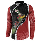 New Zealand Christmas Button Sweatshirt Flora Map with Birds - Aussie Hoodie