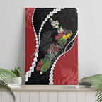 New Zealand Christmas Canvas Wall Art Flora Map with Birds - Aussie Hoodie