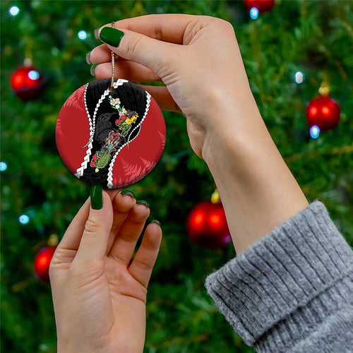 New Zealand Christmas Ceramic Ornament Flora Map with Birds - Aussie Hoodie