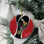 New Zealand Christmas Ceramic Ornament Flora Map with Birds - Aussie Hoodie
