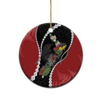 New Zealand Christmas Ceramic Ornament Flora Map with Birds - Aussie Hoodie