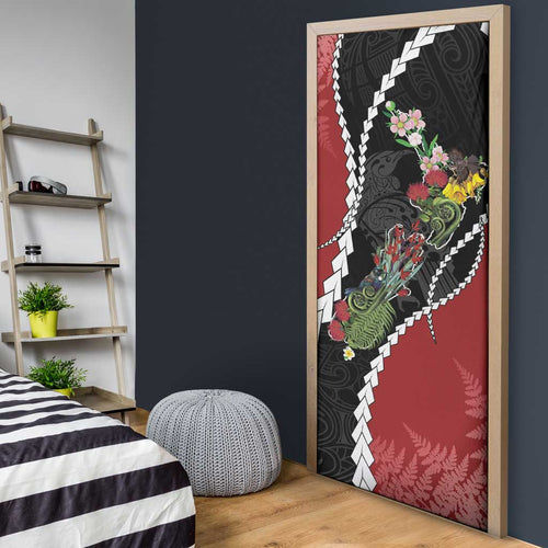 New Zealand Christmas Door Cover Flora Map with Birds - Aussie Hoodie