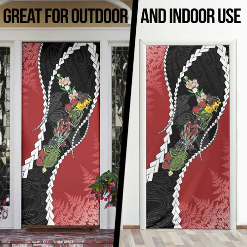New Zealand Christmas Door Cover Flora Map with Birds - Aussie Hoodie