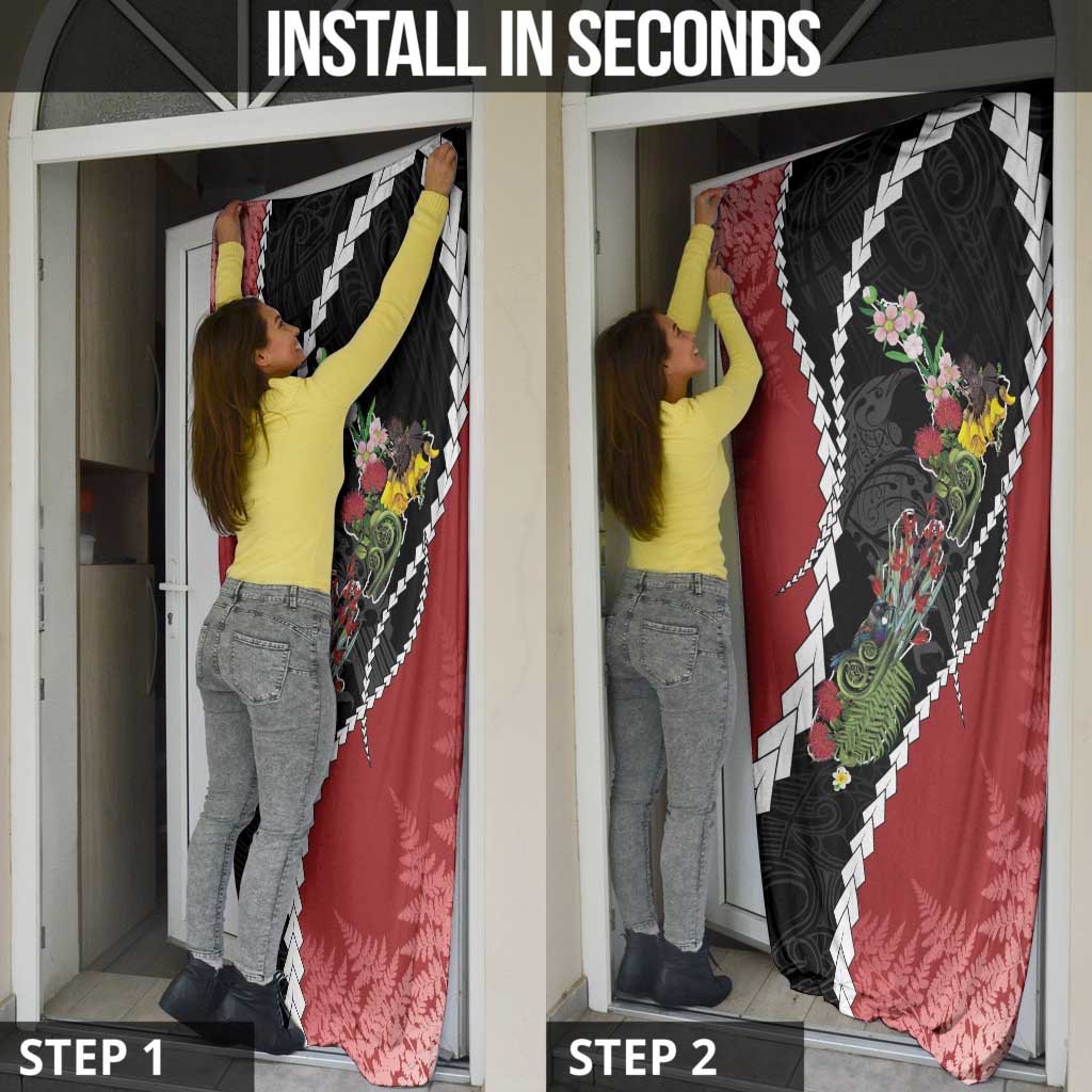New Zealand Christmas Door Cover Flora Map with Birds - Aussie Hoodie