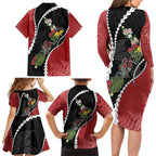 New Zealand Christmas Family Matching Long Sleeve Bodycon Dress and Hawaiian Shirt Flora Map with Birds - Aussie Hoodie