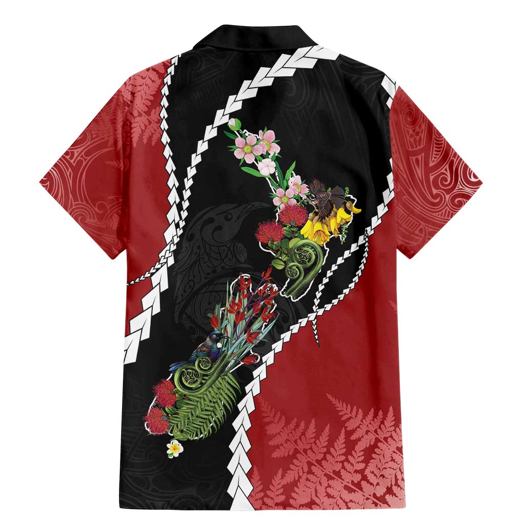 New Zealand Christmas Family Matching Mermaid Dress and Hawaiian Shirt Flora Map with Birds - Aussie Hoodie