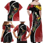 New Zealand Christmas Family Matching Off Shoulder Maxi Dress and Hawaiian Shirt Flora Map with Birds - Aussie Hoodie