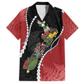 New Zealand Christmas Family Matching Off Shoulder Maxi Dress and Hawaiian Shirt Flora Map with Birds - Aussie Hoodie