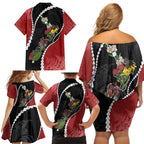 New Zealand Christmas Family Matching Off Shoulder Short Dress and Hawaiian Shirt Flora Map with Birds - Aussie Hoodie