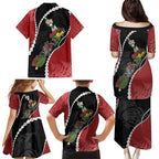 New Zealand Christmas Family Matching Puletasi and Hawaiian Shirt Flora Map with Birds - Aussie Hoodie
