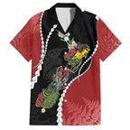 New Zealand Christmas Family Matching Short Sleeve Bodycon Dress and Hawaiian Shirt Flora Map with Birds - Aussie Hoodie