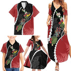 New Zealand Christmas Family Matching Summer Maxi Dress and Hawaiian Shirt Flora Map with Birds - Aussie Hoodie