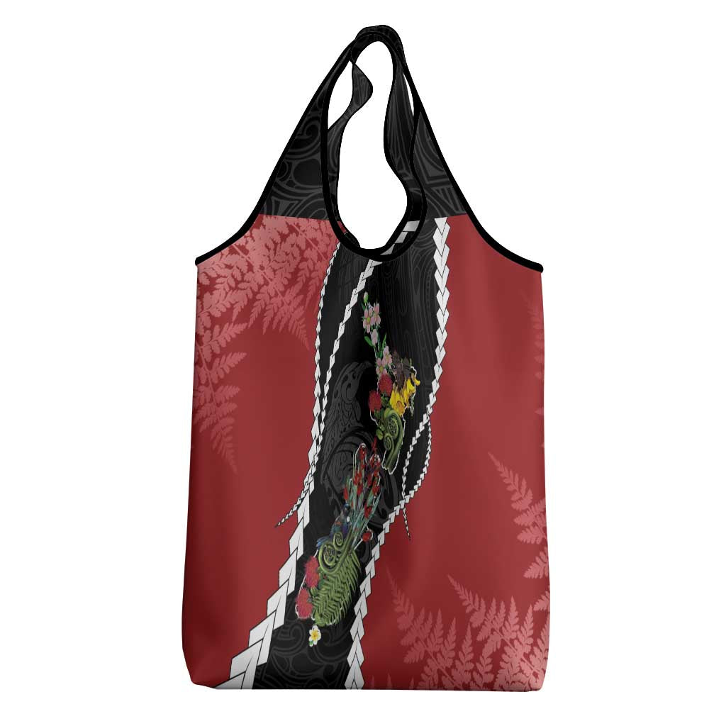 New Zealand Christmas Grocery Bag Flora Map with Birds - Aussie Hoodie