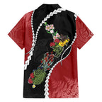 New Zealand Christmas Hawaiian Shirt Flora Map with Birds - Aussie Hoodie