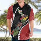 New Zealand Christmas Hawaiian Shirt Flora Map with Birds - Aussie Hoodie
