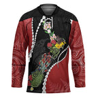 New Zealand Christmas Hockey Jersey Flora Map with Birds - Aussie Hoodie