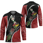 New Zealand Christmas Hockey Jersey Flora Map with Birds - Aussie Hoodie