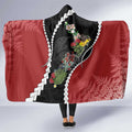 New Zealand Christmas Hooded Blanket Flora Map with Birds - Aussie Hoodie