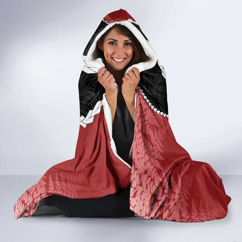 New Zealand Christmas Hooded Blanket Flora Map with Birds - Aussie Hoodie