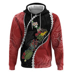 New Zealand Christmas Hoodie Flora Map with Birds - Aussie Hoodie