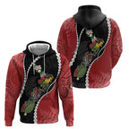 New Zealand Christmas Hoodie Flora Map with Birds - Aussie Hoodie
