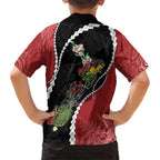 New Zealand Christmas Kid Hawaiian Shirt Flora Map with Birds - Aussie Hoodie