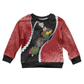 New Zealand Christmas Kid Ugly Christmas Sweater Flora Map with Birds - Aussie Hoodie