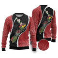 New Zealand Christmas Ugly Christmas Sweater Flora Map with Birds - Aussie Hoodie