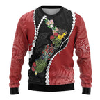 New Zealand Christmas Ugly Christmas Sweater Flora Map with Birds - Aussie Hoodie