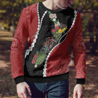 New Zealand Christmas Ugly Christmas Sweater Flora Map with Birds - Aussie Hoodie