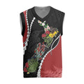 New Zealand Christmas Knitted V-Neck Vest Flora Map with Birds - Aussie Hoodie