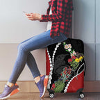 New Zealand Christmas Luggage Cover Flora Map with Birds - Aussie Hoodie