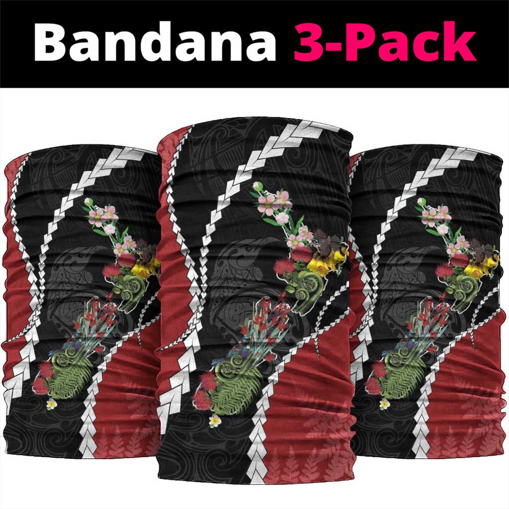 New Zealand Christmas Neck Gaiter Flora Map with Birds - Aussie Hoodie