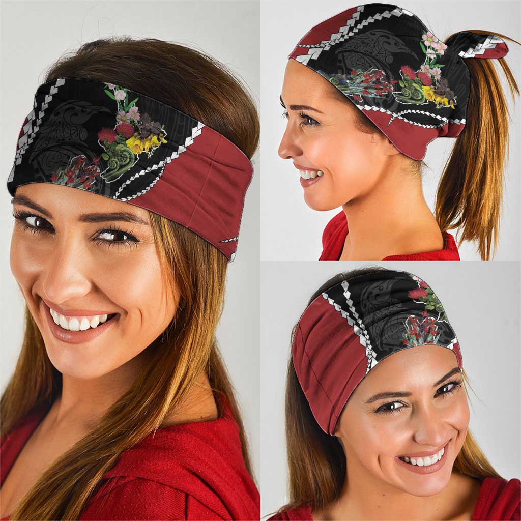 New Zealand Christmas Neck Gaiter Flora Map with Birds - Aussie Hoodie